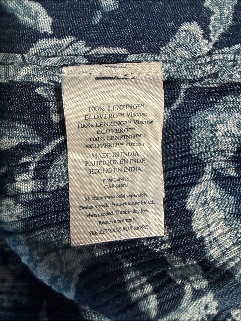 Faherty Emery Peasant Blouse Blue Esna Floral with Tie Closure - Picture 10 of 10